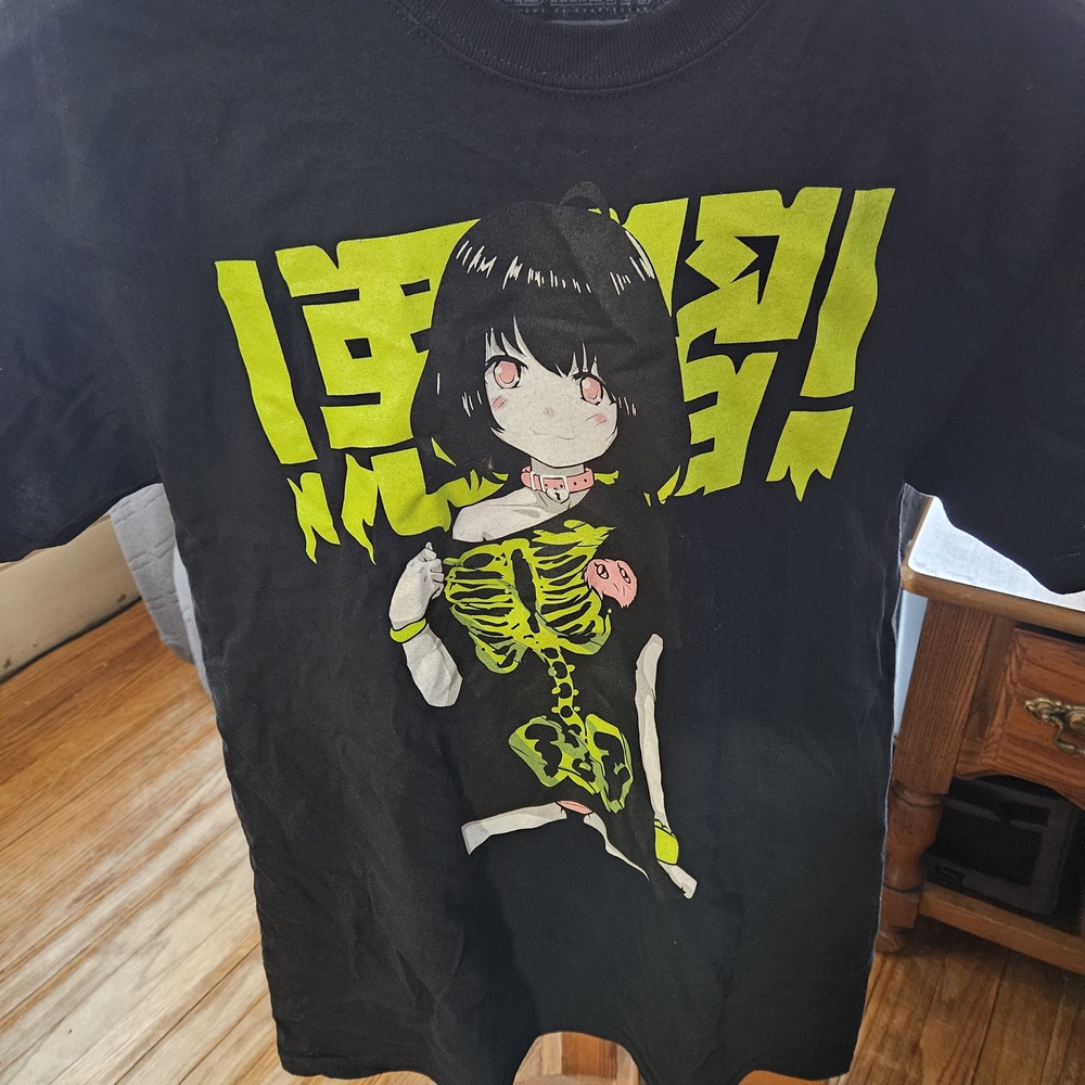 Bad Habit Black Tee with‎ Neon Graphic